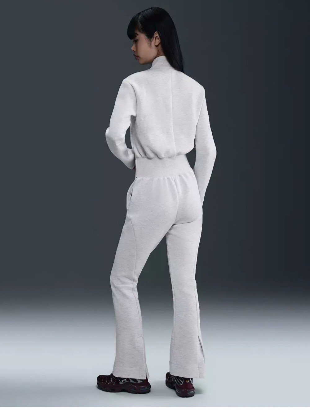 Nike Women's Sportswear Tech Fleece Jumpsuit in Light Gray Medium 8/10 - Picture 2 of 16